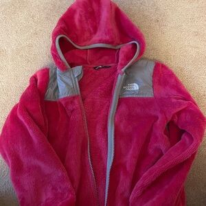 Girls Fuchsia North Face Zip Up Fleece
